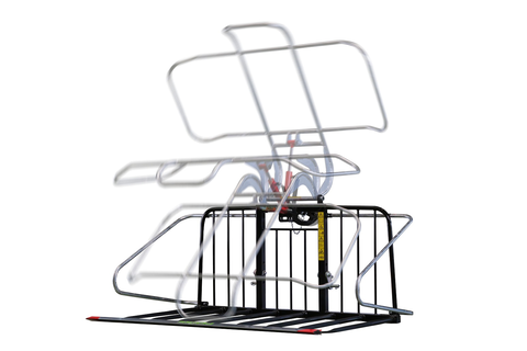 Bewegungsbereich des hydraulischen Niederhalters